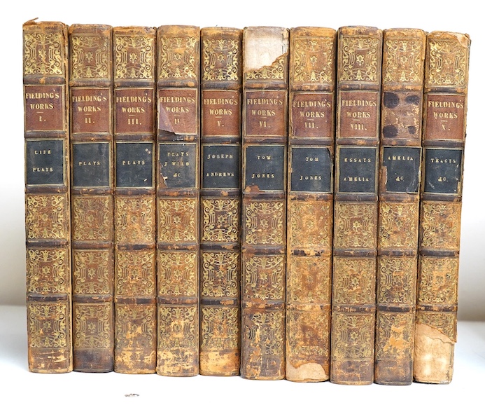 Fielding, Henry - The Works of Henry Fielding, Esq, with an Essay on His Life and Genius by Arthur Murphy, Esq., 10 vols, 8vo, calf, with engraved frontispiece by William Hogarth in vol.1, F.C and J. Irvington, er al, Lo